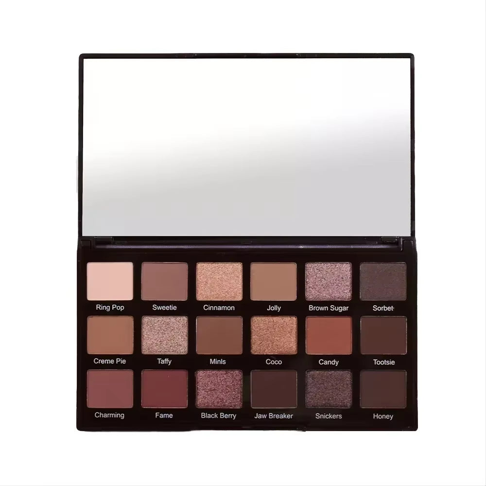 Vibrant 18-Color Eyeshadow Palette - Natural Shimmer & Matte Shades for Stunning Eye Looks