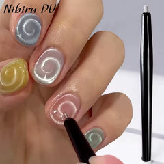 2 in 1 Lollipop New Vortex Cat Eye Magnetic 3D Gel Nail Art Polish Magnetic Pen Suck Rainbow Halo Vortex Manicure Magnet Stick