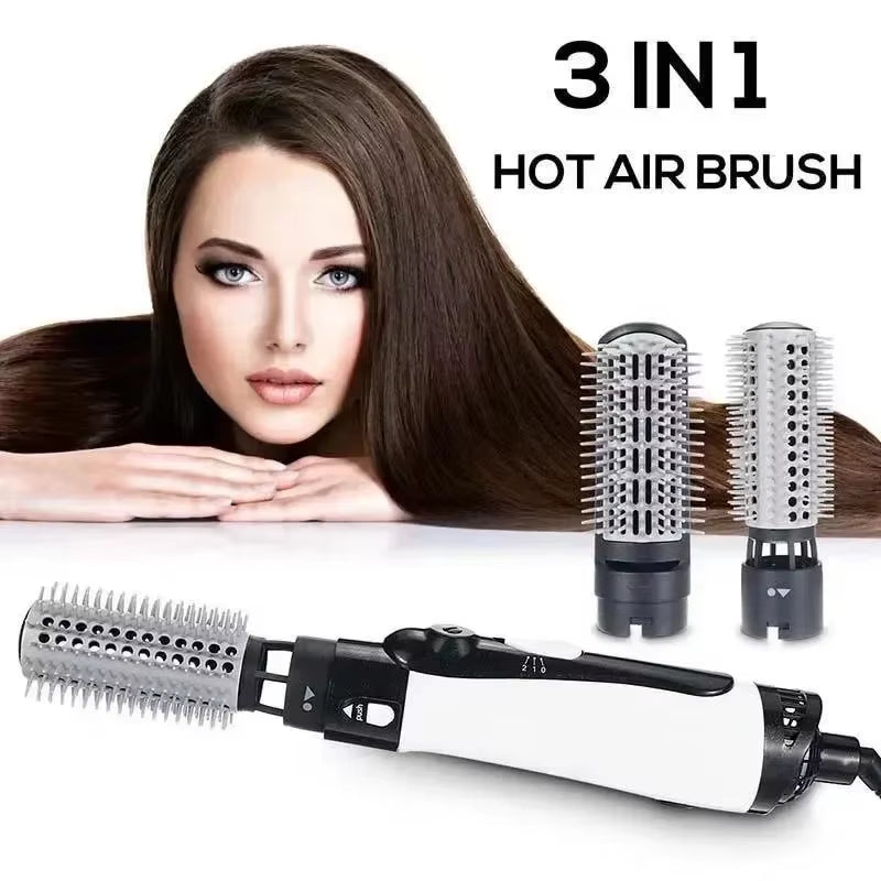 Ultimate 3-In-1 Hot Air Styling Tool: Curler, Straightener & Dryer Comb - Black / Eu