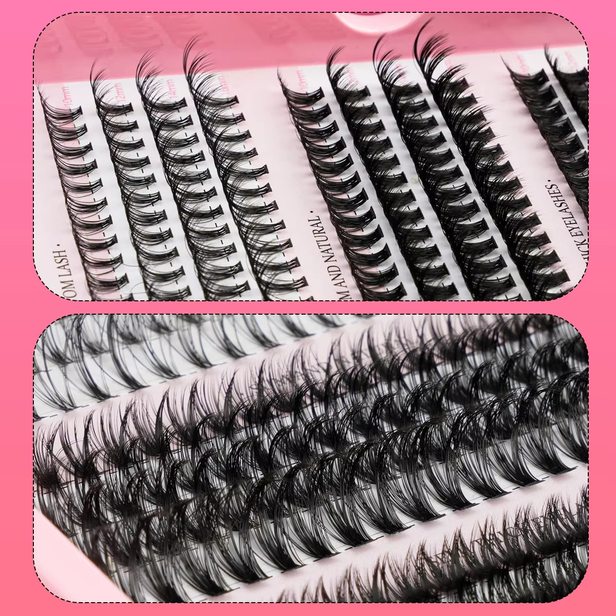 DIY Lash Clusters Set - Natural 5-16mm Individual Lashes with Bond & Seal for Effortless Extensions - Tz-Mix-No1