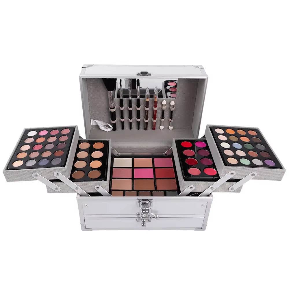 Ultimate All-in-One Makeup Gift Set - Complete Face Kit with Powder, Eyeshadow Palette, Lipstick, Brushes, Highlighter & Bronzer for Stunning Looks - Talin Store