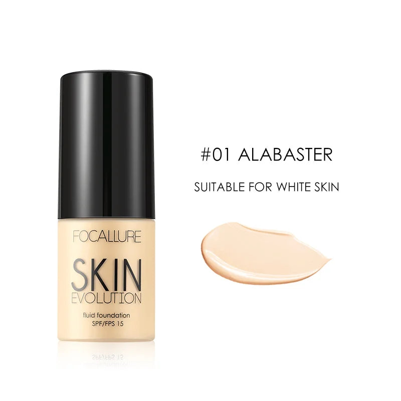 Focallure 8 Colors Face Foundation Makeup Base Liquid Foundation Cream Full Coverage Concealer Moisturizing Face Make Up - 01