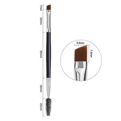 2-in-1 Double Head Eyebrow and Eyelash Brush - Essential Makeup Tool for Flawless Eye Looks - 1Pc Rubber Handle 3