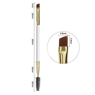 2-in-1 Double Head Eyebrow and Eyelash Brush - Essential Makeup Tool for Flawless Eye Looks - 1Pc Wooden Handle 7