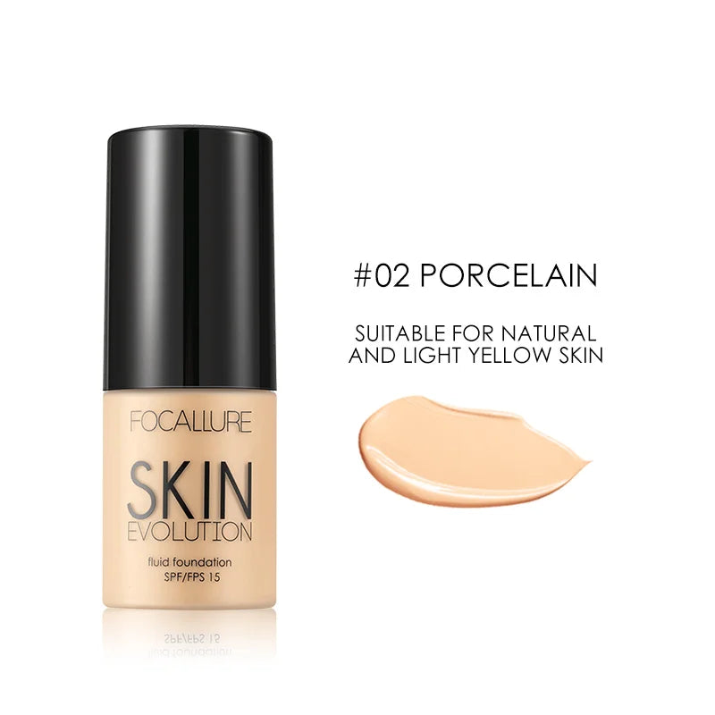 Focallure 8 Colors Face Foundation Makeup Base Liquid Foundation Cream Full Coverage Concealer Moisturizing Face Make Up - 02
