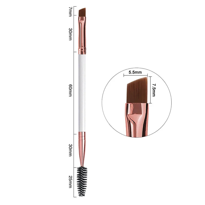 2-in-1 Double Head Eyebrow and Eyelash Brush - Essential Makeup Tool for Flawless Eye Looks - 1Pc Wooden Handle 6