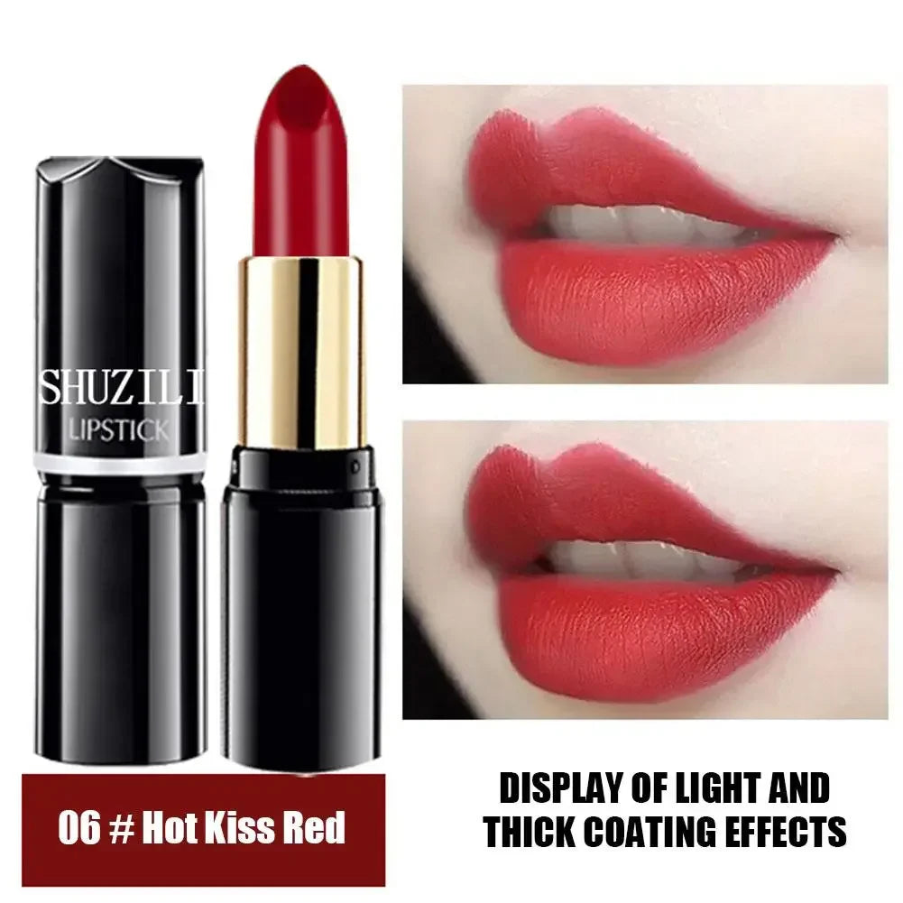 Long-Lasting Matte Lipstick - Original Tube, Smooth Texture, Moisturizing, Waterproof Formula - Classic Red
