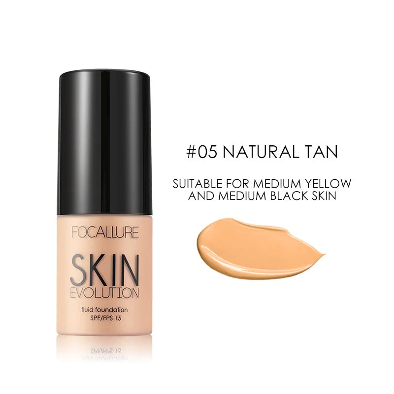 Focallure 8 Colors Face Foundation Makeup Base Liquid Foundation Cream Full Coverage Concealer Moisturizing Face Make Up - 05