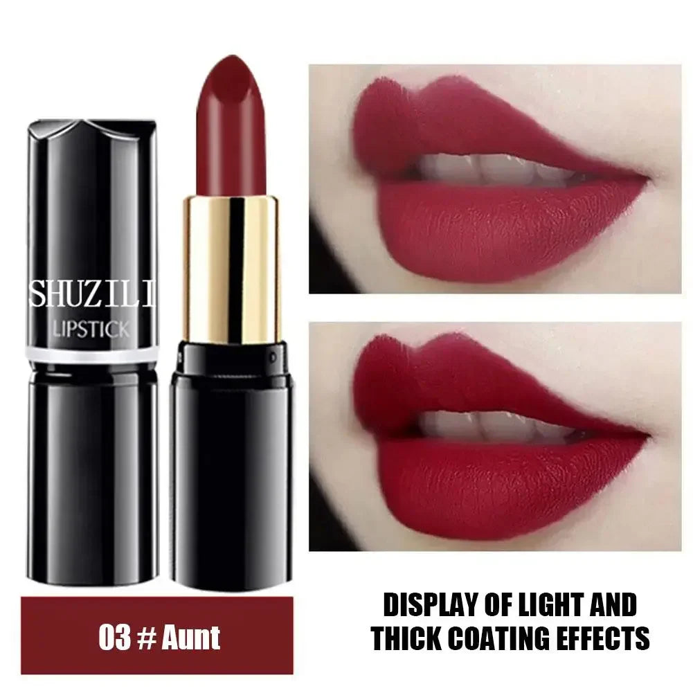 Long-Lasting Matte Lipstick - Original Tube, Smooth Texture, Moisturizing, Waterproof Formula - Bean Paste