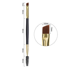 2-in-1 Double Head Eyebrow and Eyelash Brush - Essential Makeup Tool for Flawless Eye Looks - 1Pc Rubber Handle 2