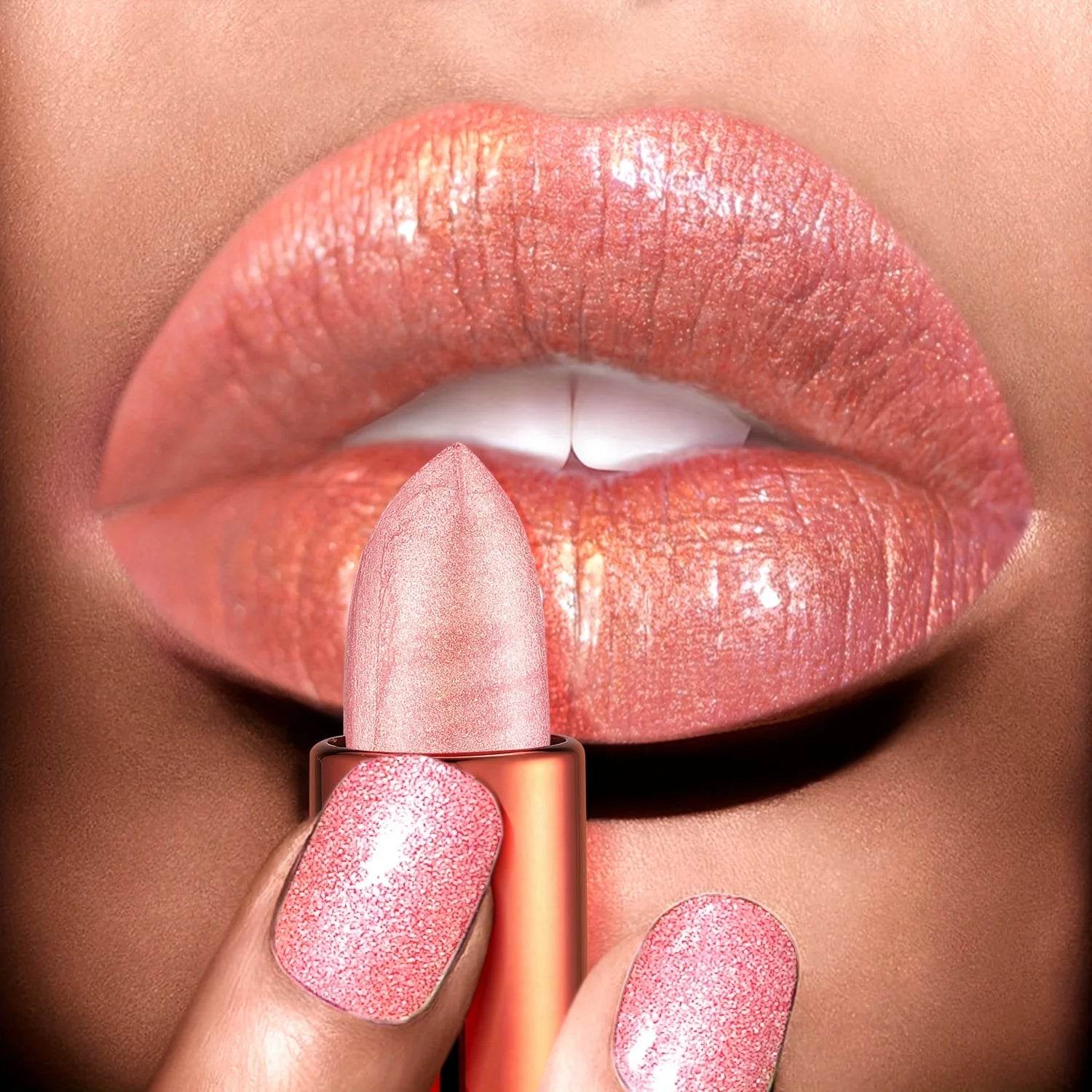 Rose Smoke Powder, Bright Starry Sky, Glossy Velvet Texture, Durable, Make Your Lips Shiny, Waterproof, Anti-Fouling. - Talin Store