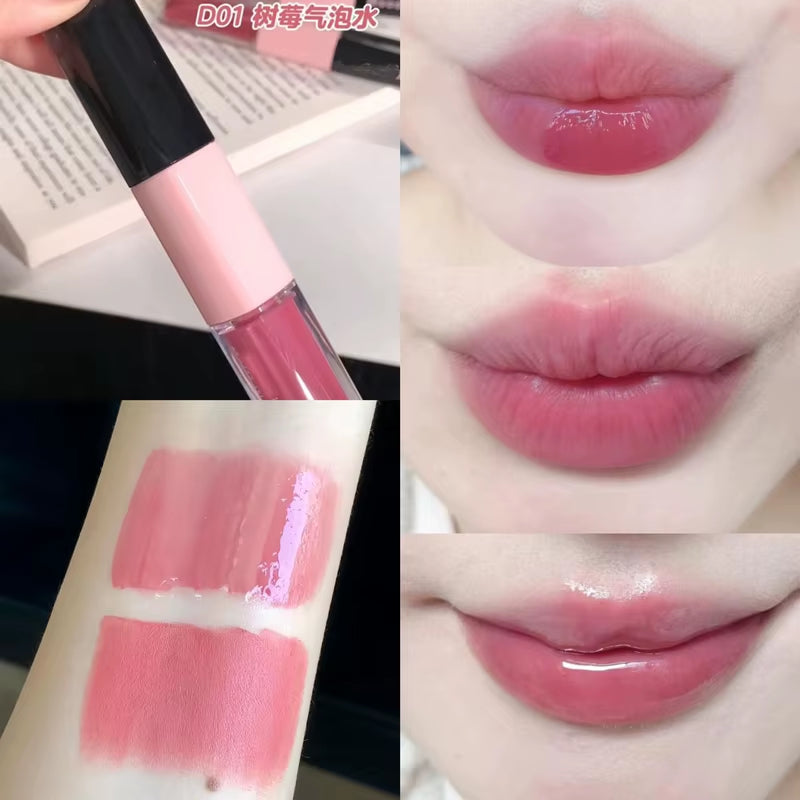 HERORANGE Double Head Waterproof Lip Gloss - Long-lasting Matte Velvet Liquid Lipstick in Sexy Red - 05