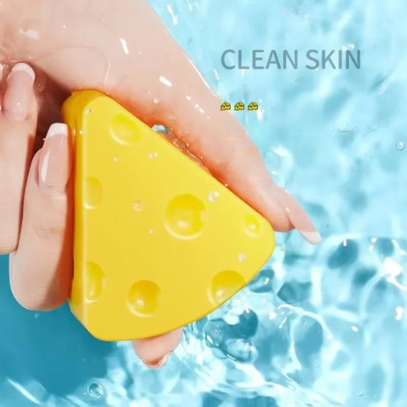 Delightful Handmade Exfoliating Soap - Yellow Cheese Silk with Light Fragrance & Heart Egg Pattern for Face & Body - Cheese