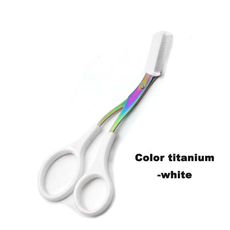 Eyebrow Trimmer Scissor with Comb Facial Eyelash Hair Removal Grooming Shaping Eyebrow Shaver Cosmetic Makeup Accessories Eyebr