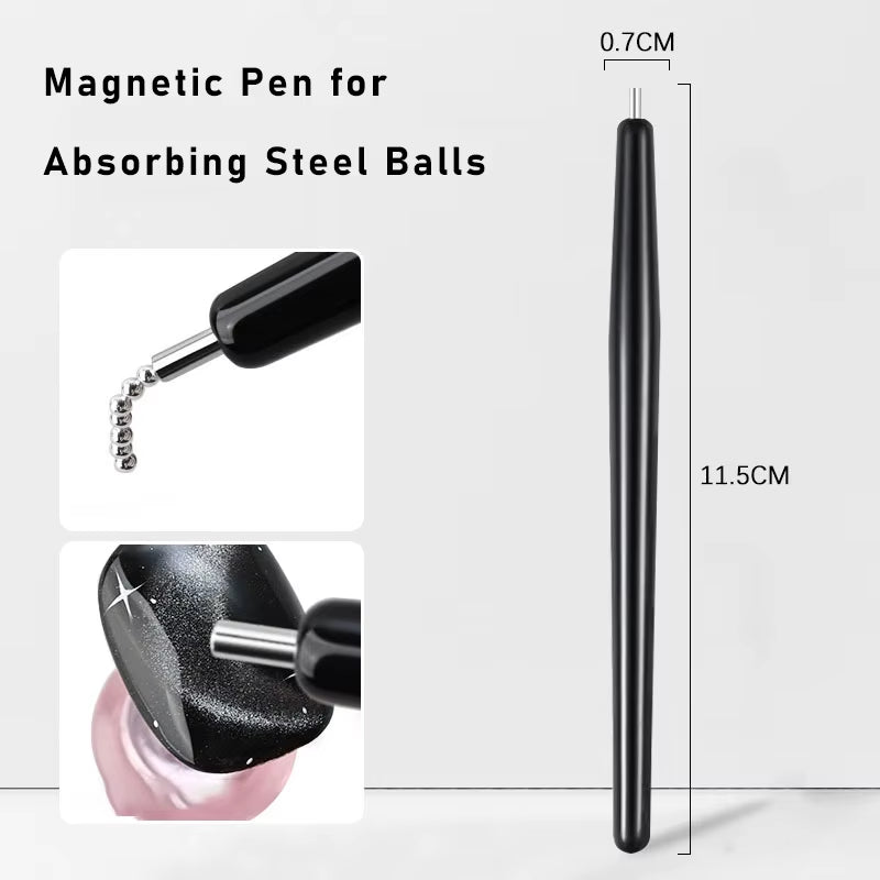 2 in 1 Lollipop New Vortex Cat Eye Magnetic 3D Gel Nail Art Polish Magnetic Pen Suck Rainbow Halo Vortex Manicure Magnet Stick