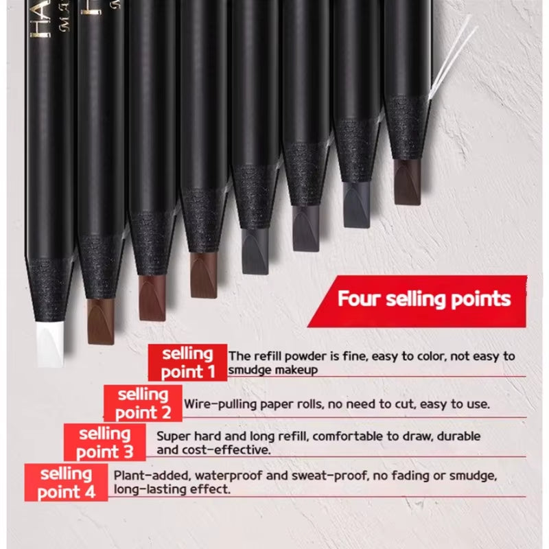 Hard Core Waterproof White Eyeliner - Long-Lasting Permanent Makeup Eyebrow Pencil for Makeup Artists