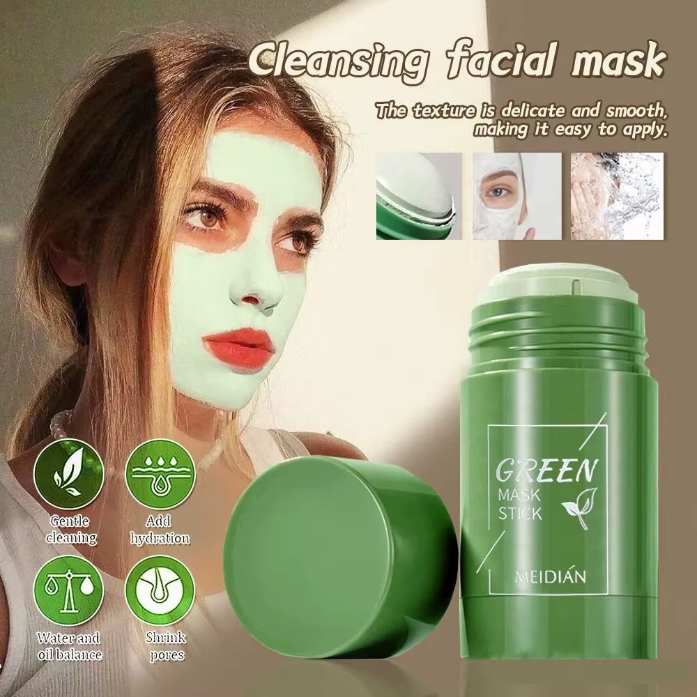 Original Facial Remove Blackhead Green Tea Solid Mask Treat Acne Blemish Black Dots Clean Stick Cream Shrink Pores Skin Care