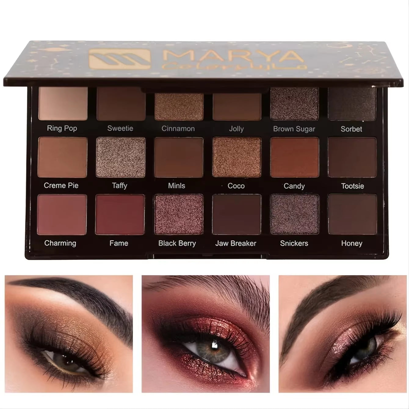 Vibrant 18-Color Eyeshadow Palette - Natural Shimmer & Matte Shades for Stunning Eye Looks