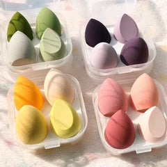 4PCS Dual-Use Makeup Sponges - Premium Bevel Cut Cosmetic Puffs for Flawless Foundation Application