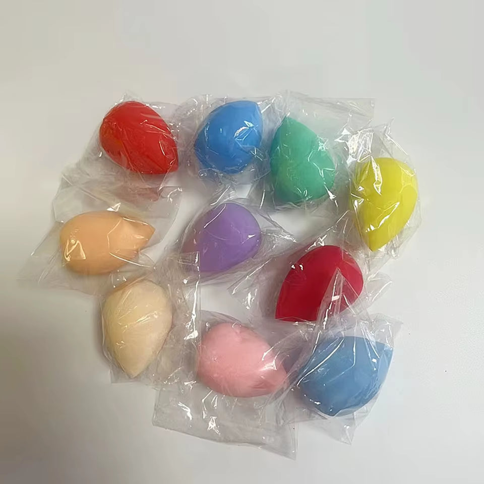 Vibrant Teardrop Makeup Sponge - Ultra Soft, Washable & Latex-Free Beauty Blender (1 Piece) - Beveling Mixedcolor