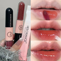 HERORANGE Double Head Waterproof Lip Gloss - Long-lasting Matte Velvet Liquid Lipstick in Sexy Red - 03