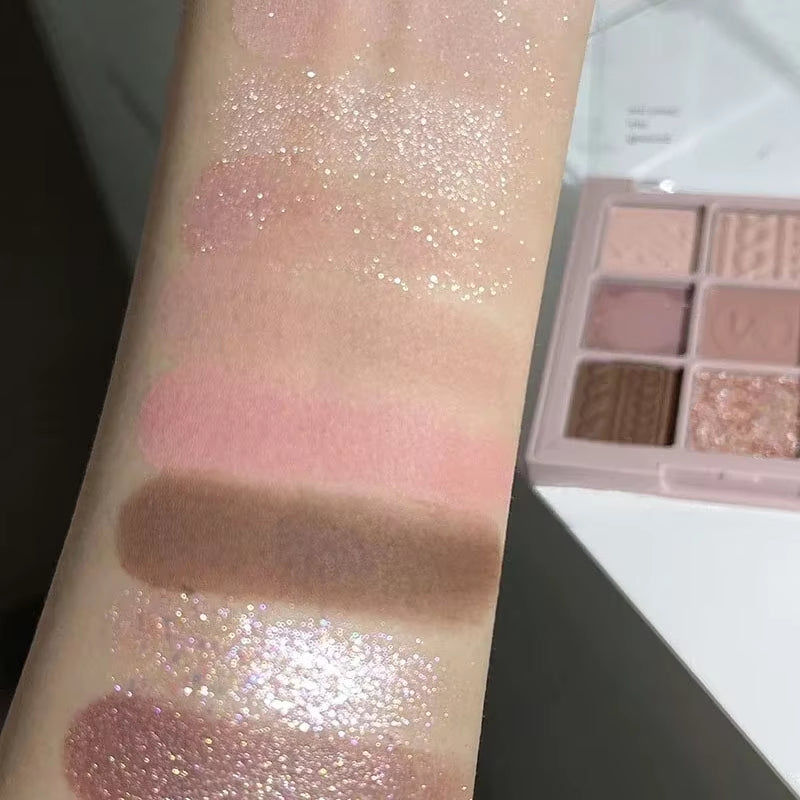 9-Grid Eyeshadow Palette - Long Lasting Glitter & Matte Shades for Stunning Makeup Looks - 06