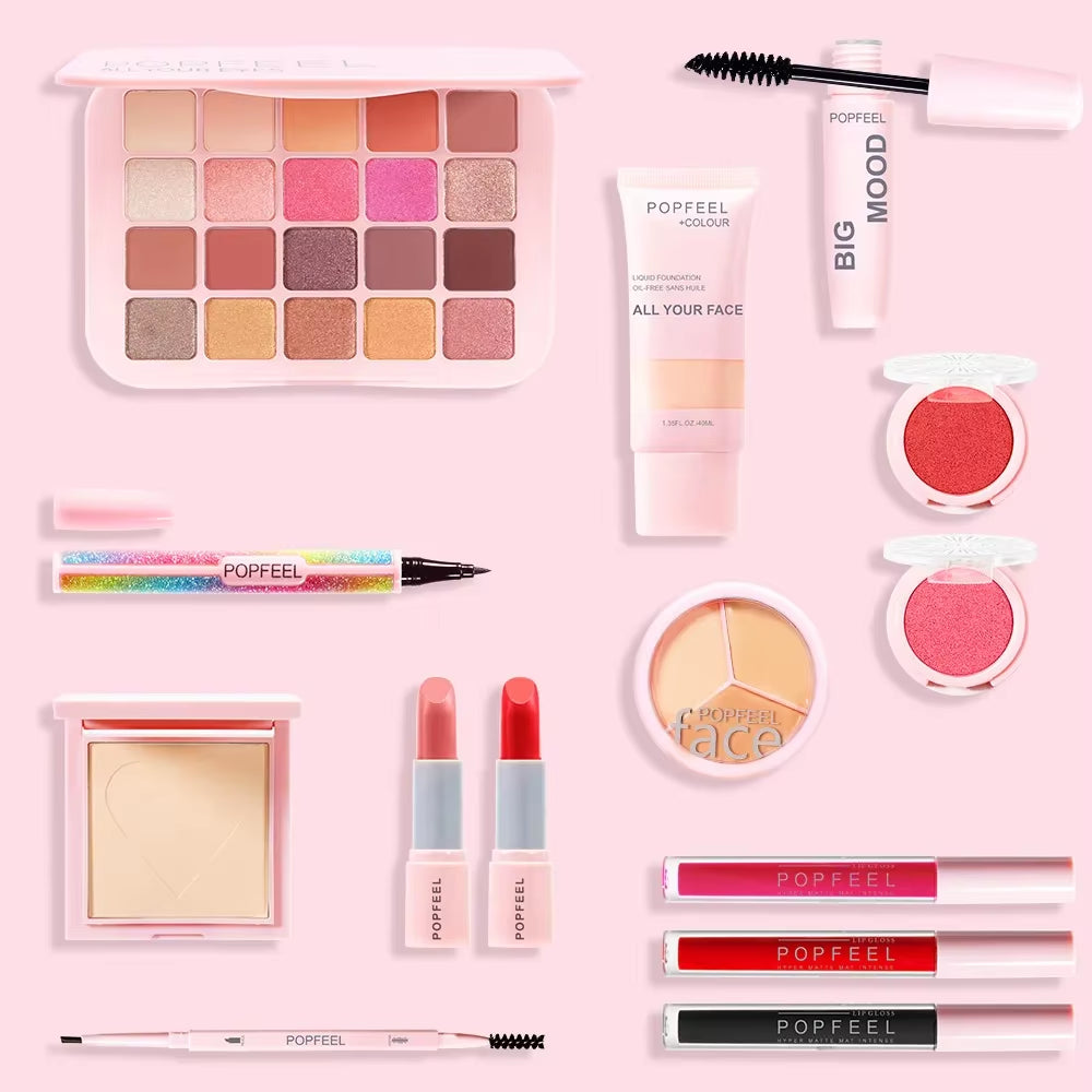 Ultimate Popfeel Makeup Kit: All-In-One Eyebrow, Eyeshadow, Eyeliner & Lip Gloss - Perfect Valentine's Day Gift for Her! - Popfeel -Feel001