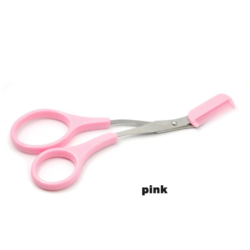 Eyebrow Trimmer Scissor with Comb Facial Eyelash Hair Removal Grooming Shaping Eyebrow Shaver Cosmetic Makeup Accessories Eyebr