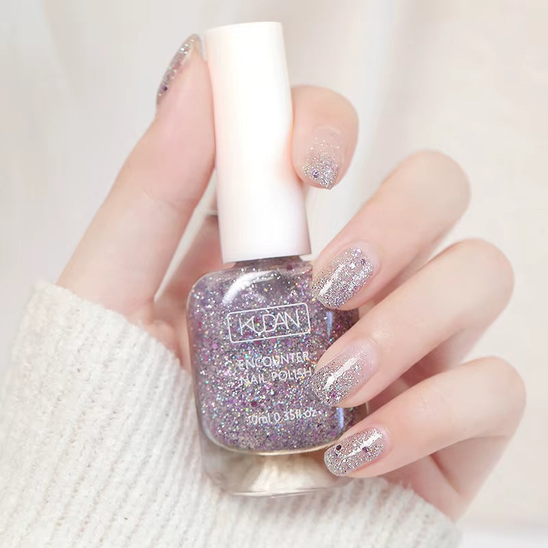 Quick Dry Water-Based Glitter Nail Polish - Vegan, Halal, Peel-Off - 10ml - 32