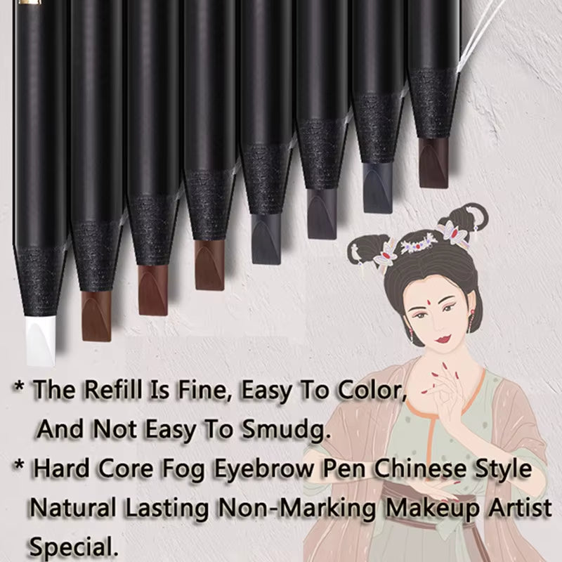 12PCS Waterproof White Eyebrow Pencil Set - Long-Lasting, Natural Eye Makeup for Perfectly Defined Brows