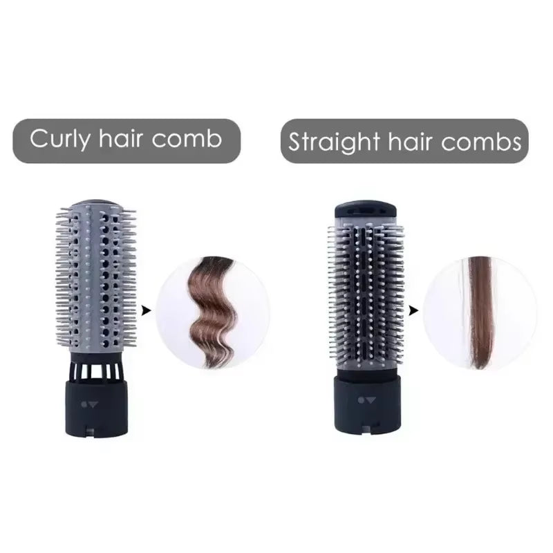 Ultimate 3-In-1 Hot Air Styling Tool: Curler, Straightener & Dryer Comb - Black / Uk