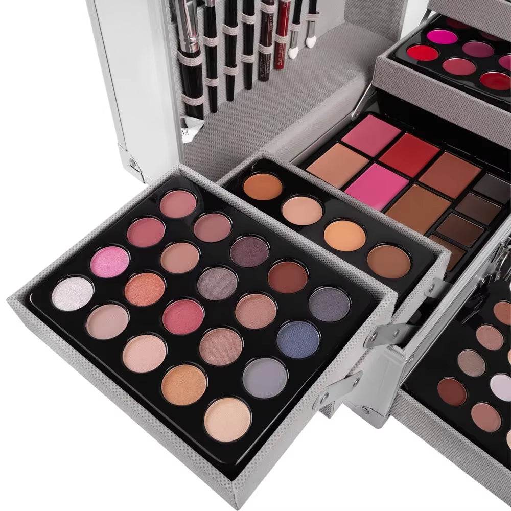Ultimate All-in-One Makeup Gift Set - Complete Face Kit with Powder, Eyeshadow Palette, Lipstick, Brushes, Highlighter & Bronzer for Stunning Looks - Talin Store