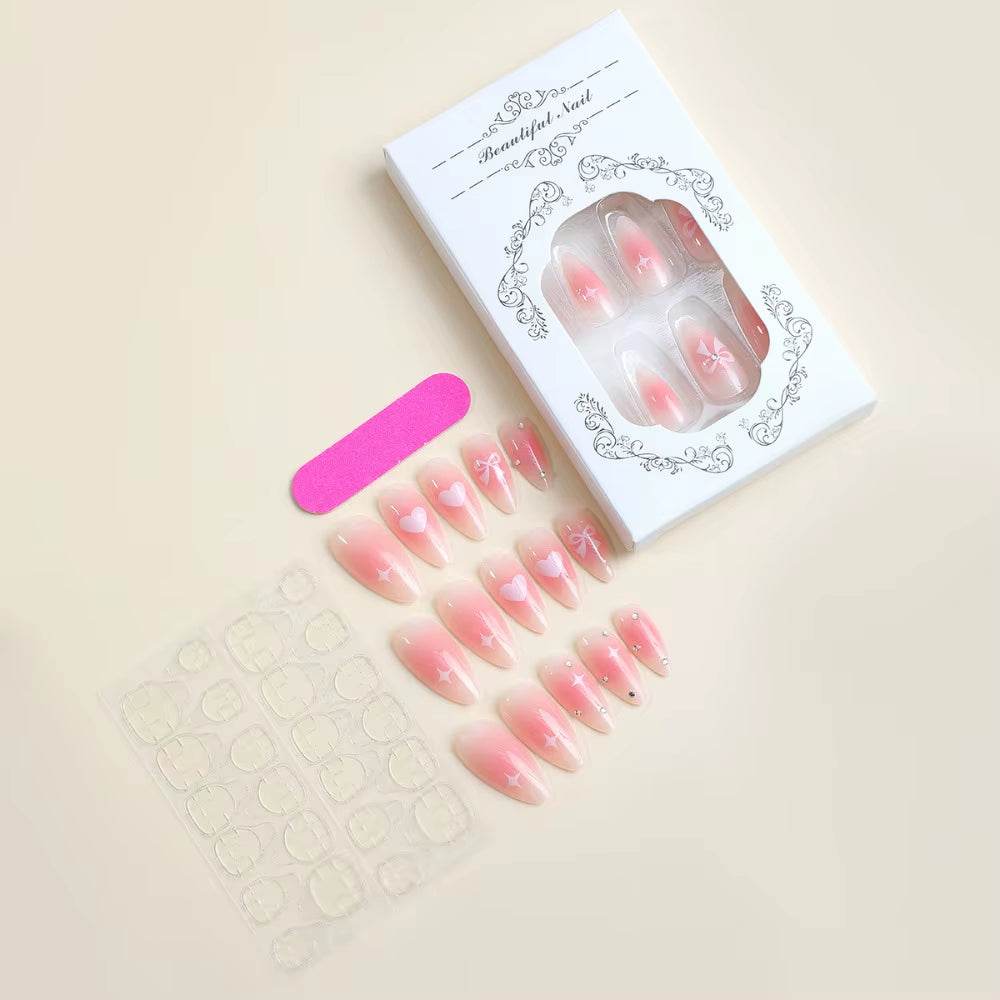 Pointed Head Almond Fake Nails Waterproof Wearable Manicure Full Cover False Nail Press on Nails Women - Talin Store
