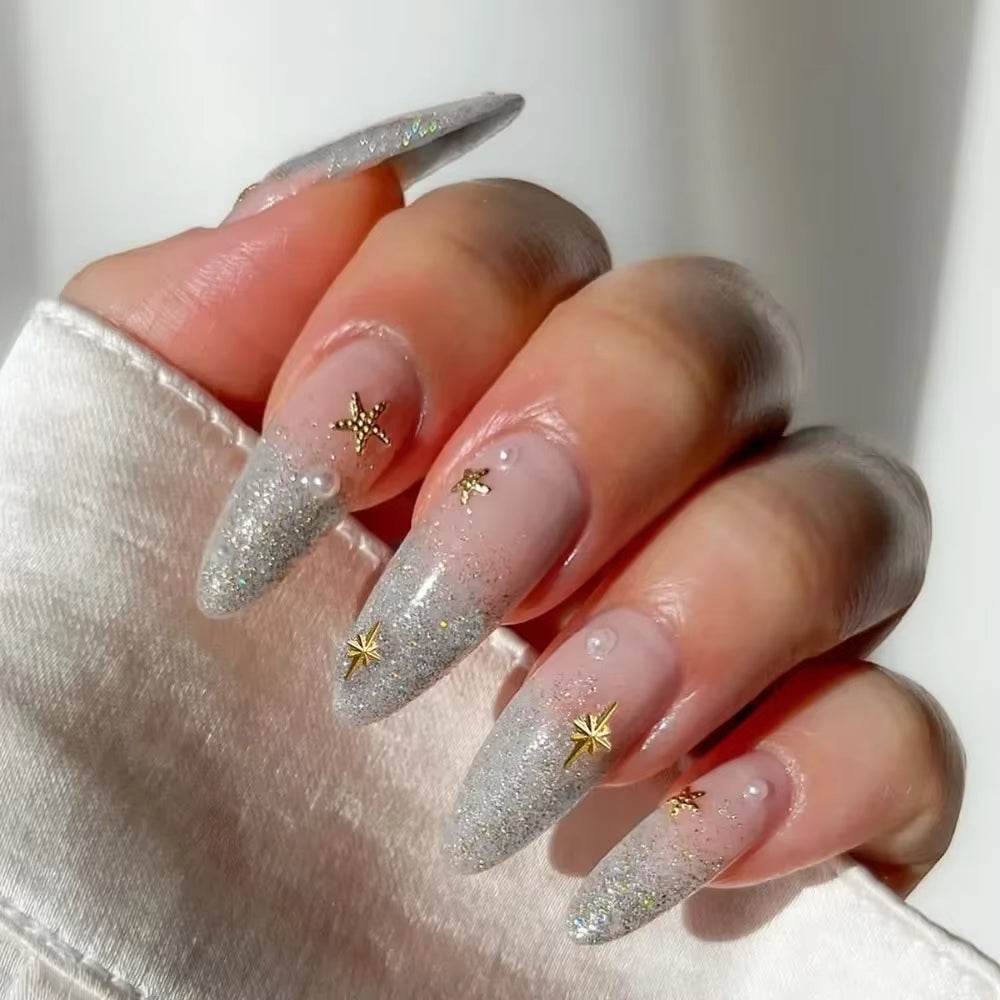 Pointed Head Almond Fake Nails Waterproof Wearable Manicure Full Cover False Nail Press on Nails Women - Talin Store