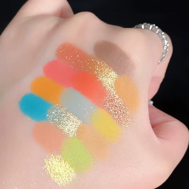 Vibrant 16-Color Pearlescent Eyeshadow Palette - Matte & Shimmer for Lasting Beauty - 1