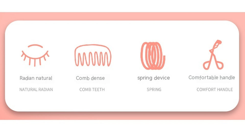 Natural Curling Eyelash Curler with Comb Girls Eyelash Beauty Auxiliary Tools Portable Wide Angle Eyelash Curler