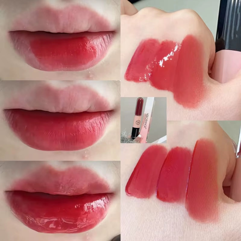 HERORANGE Double Head Waterproof Lip Gloss - Long-lasting Matte Velvet Liquid Lipstick in Sexy Red - 02