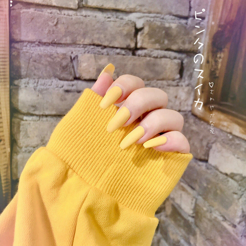 Fake Nails Wear Nails Autumn and Winter Frosted Personality Waterproof Ballet Nails - Barbie Powder