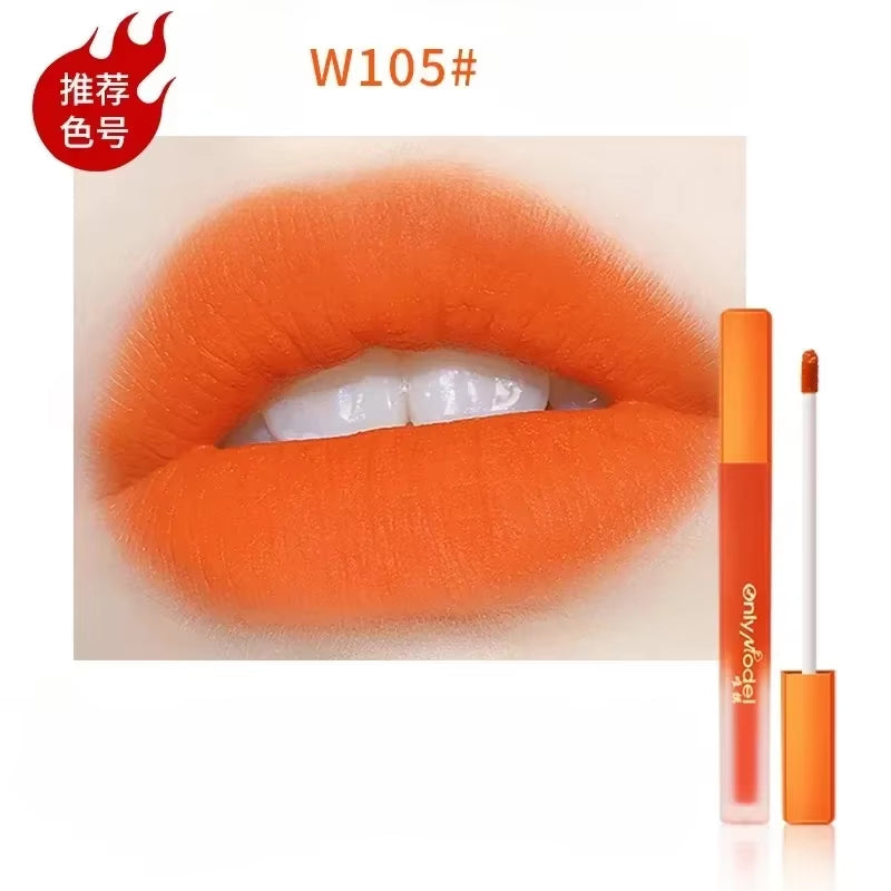 Vibrant Orange Matte Lipstick - Long Lasting Silky Smooth Lip Glaze for Sexy All-Day Wear - W07