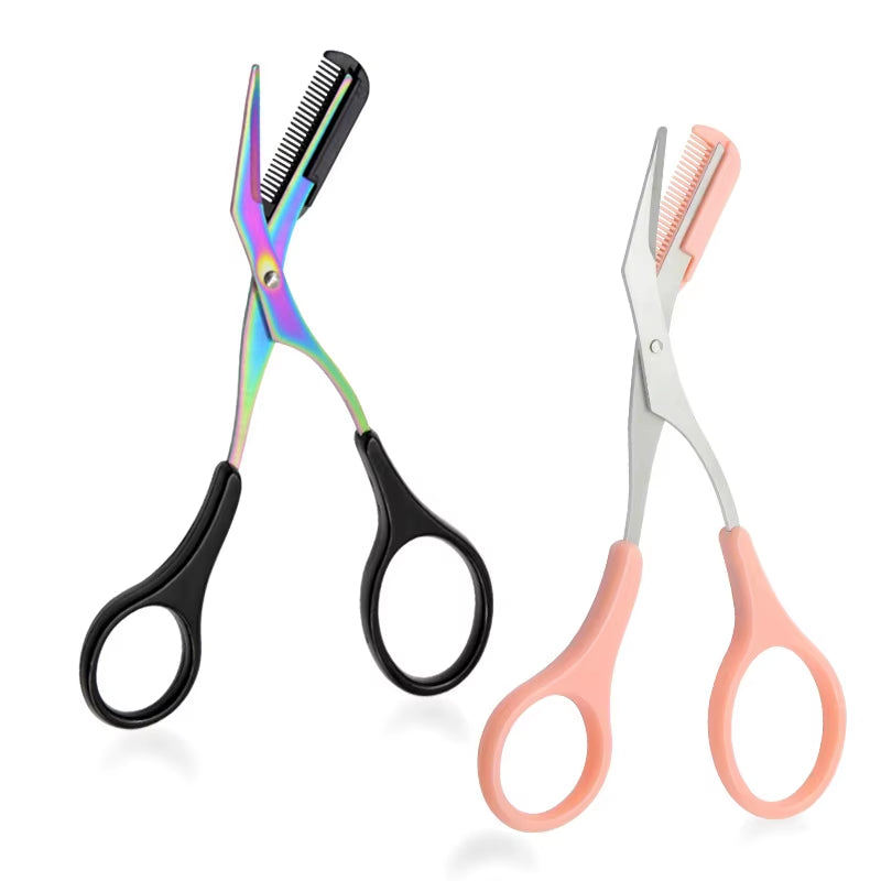 Eyebrow Trimmer Scissor with Comb Facial Eyelash Hair Removal Grooming Shaping Eyebrow Shaver Cosmetic Makeup Accessories Eyebr