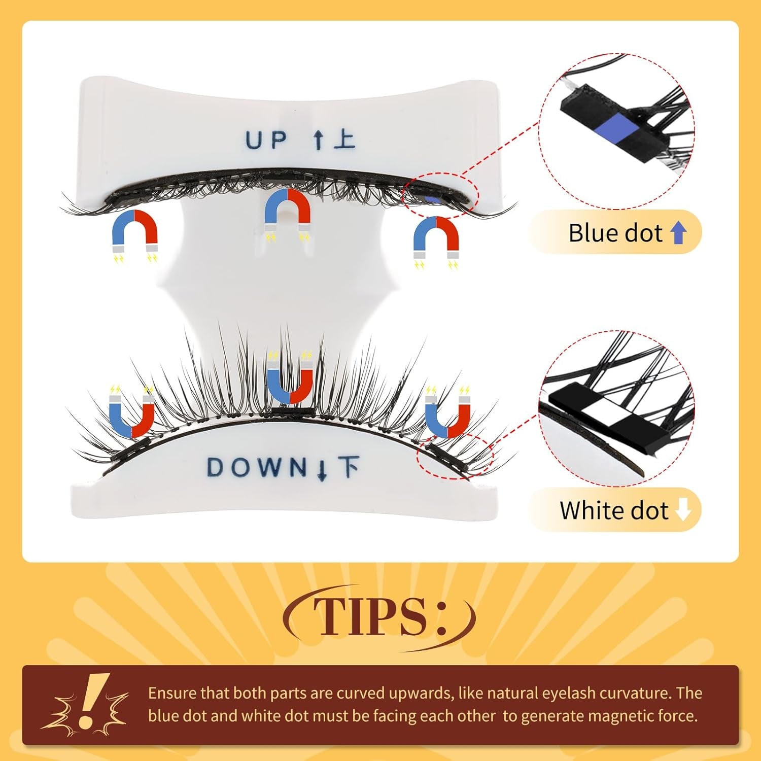 Magnetic Eyelashes with Applicator - Reusable Cat Eye Lashes for a Natural Look, No Glue Needed, Easy to Wear and Remove!