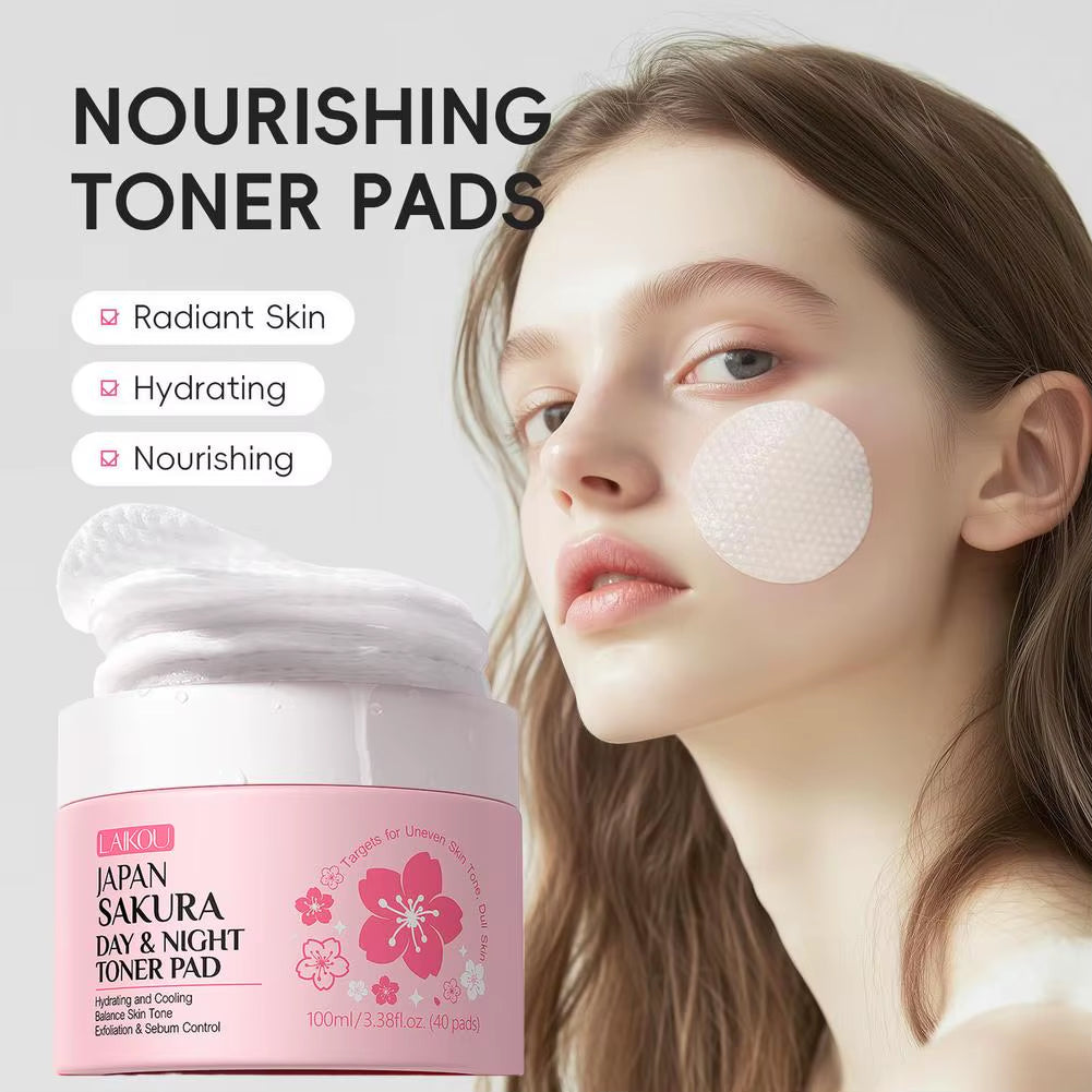 Blossom 40 Pads Day & Night Toning Cleansing Moisturizing Makeup Remover Pads