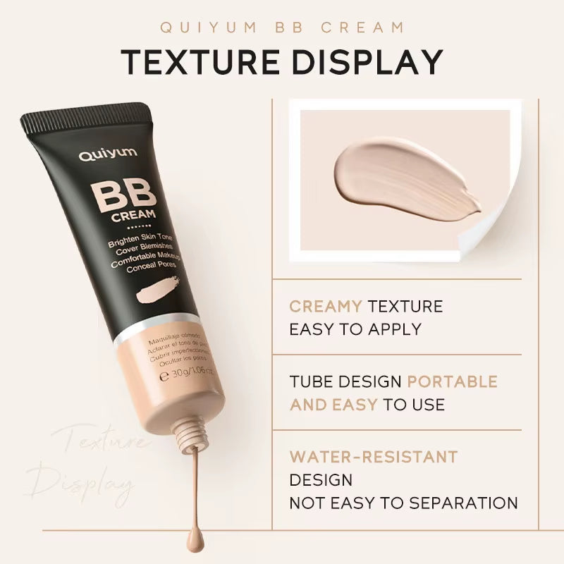 Ultimate High Coverage BB Cream: Waterproof Foundation & Concealer for Radiant, Long-Lasting Makeup - 320-Tan