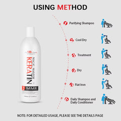 Magic Master Keratin Hair Treatment Set - 1000ml - Formalin-Free with Coconut Scent, Purifying Shampoo & Argan Oil