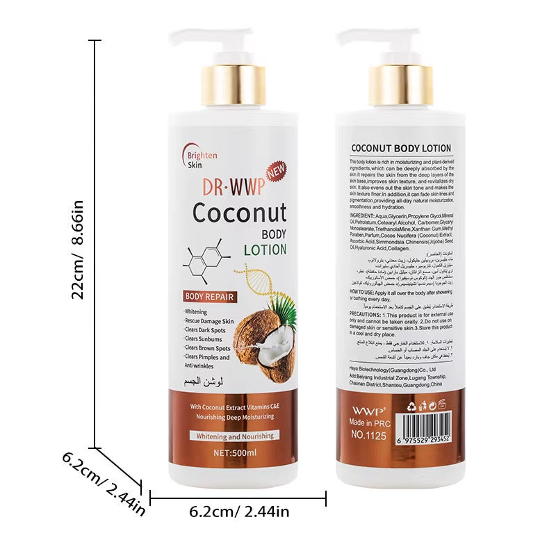 Natural 500Ml Skin Body Turmeric Body Lotion Arbutin Kojic Acid Vitamin C Whitening for Dark Spot Turmeric Body Cream