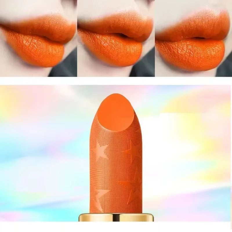 Vibrant Orange Matte Lipstick - Long Lasting Silky Smooth Lip Glaze for Sexy All-Day Wear - W07
