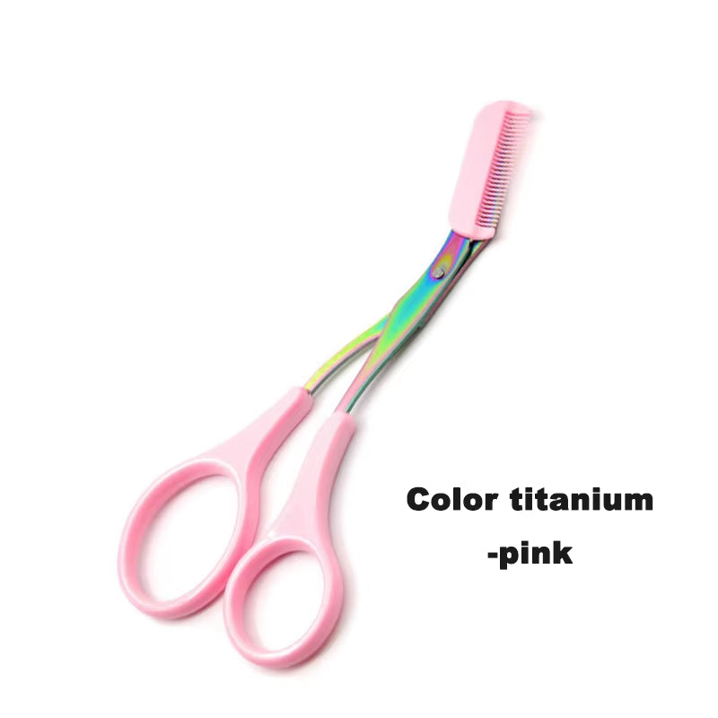 Eyebrow Trimmer Scissor with Comb Facial Eyelash Hair Removal Grooming Shaping Eyebrow Shaver Cosmetic Makeup Accessories Eyebr