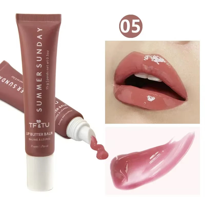 Hydrating Waterproof Lip Gloss - 6 Stunning Shades of Polypeptide Color & Butter Lipstick Enrichment - 05