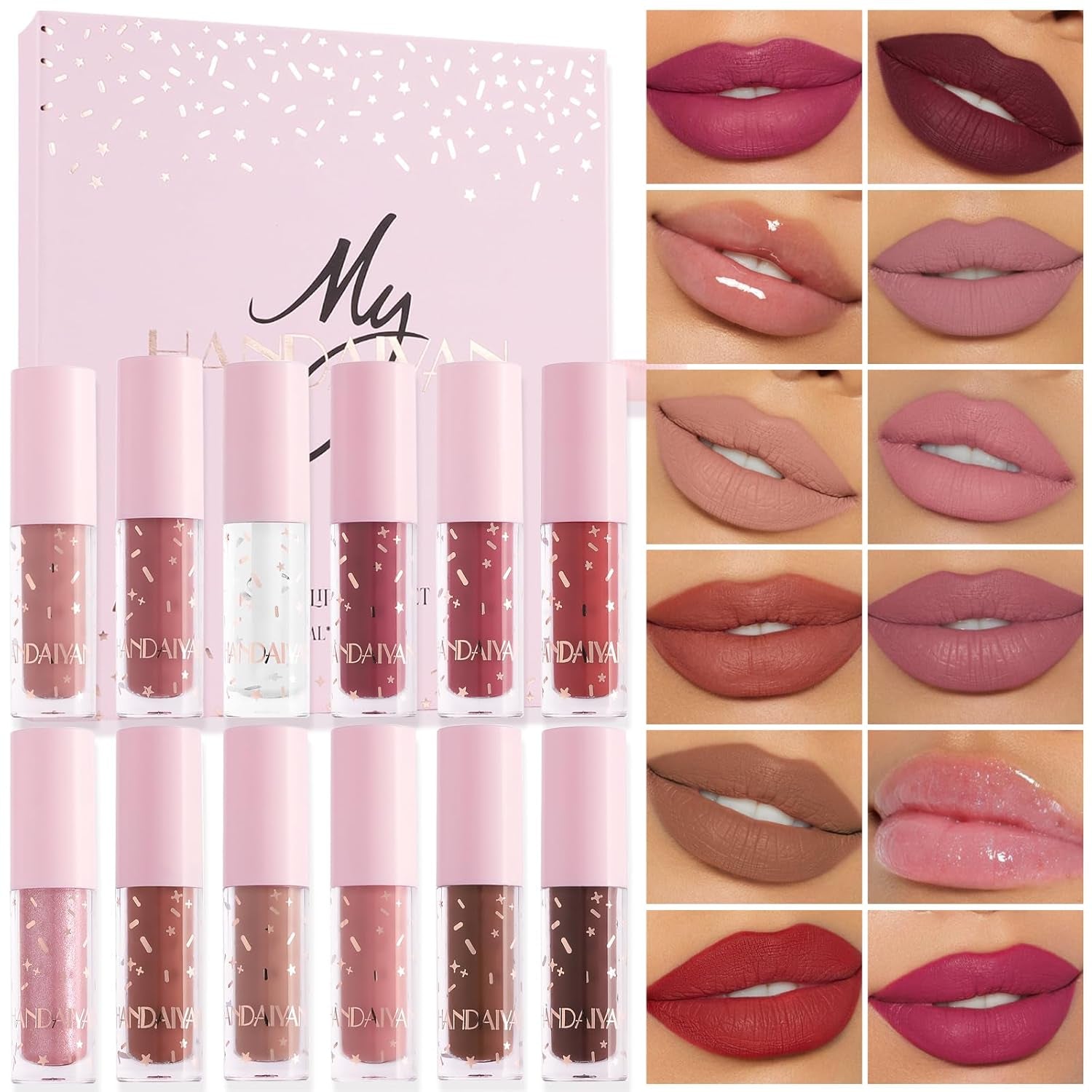 Vibrant 12-Color Lip Gloss Set - Moisturizing, Long-Lasting, Waterproof Lip Oil & Glaze Makeup Kit